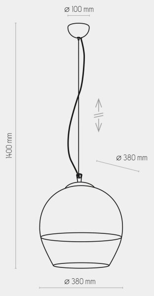 Lustră pe cablu BOULETTE 1xE27/60W/230V aurie