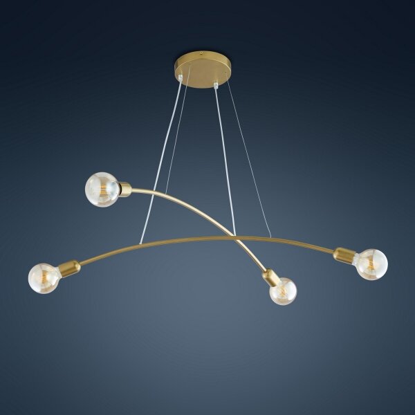 Lustră pe cablu HELIX 4xE27/60W/230V aurie