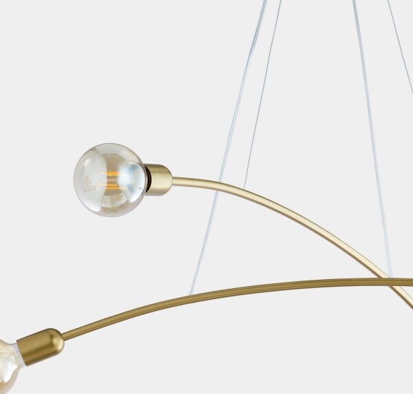 Lustră pe cablu HELIX 4xE27/60W/230V aurie
