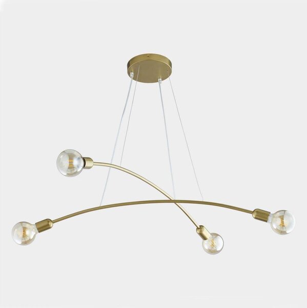 Lustră pe cablu HELIX 4xE27/60W/230V aurie