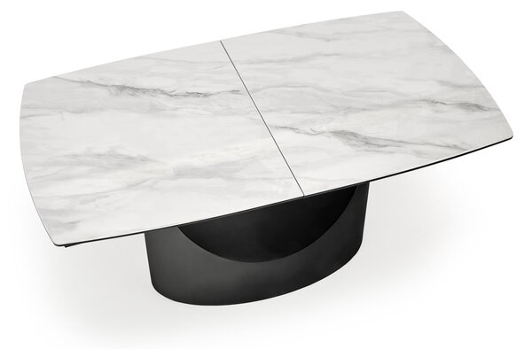 Masă de sufragerie extensibilă 160-220 cm Onia (marmură alb + negru) (pentru 6 8 persoane). 1049565