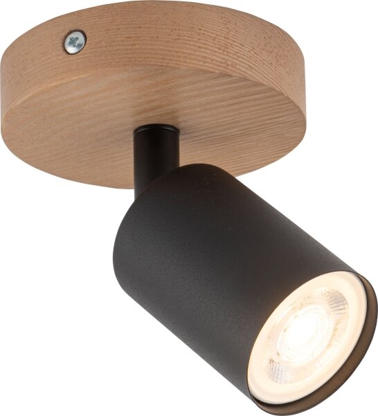 Spot TOP WOOD 1xGU10/10W/230V negru/lemn