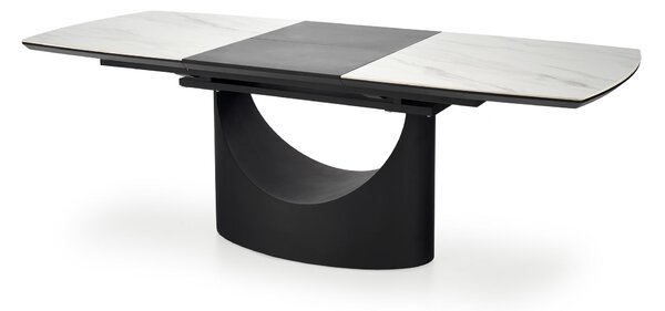 Masă de sufragerie extensibilă 160-220 cm Onia (marmură alb + negru) (pentru 6 8 persoane). 1049565