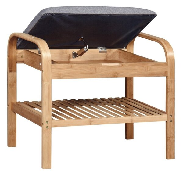 Raft pantof Houston 973, Maro deschis, Gri, Lemn, 50x60x33cm, 5 kg, Lemn: Bambus