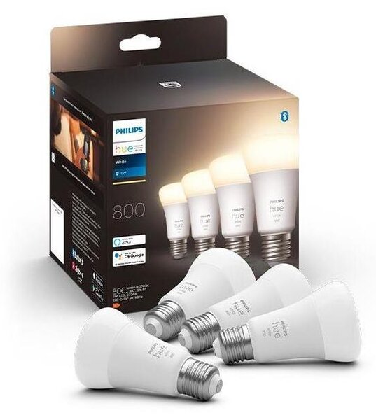 SET 4x bec LED dimabil Philips Hue WHITE A60 E27/9W/230V 2700K