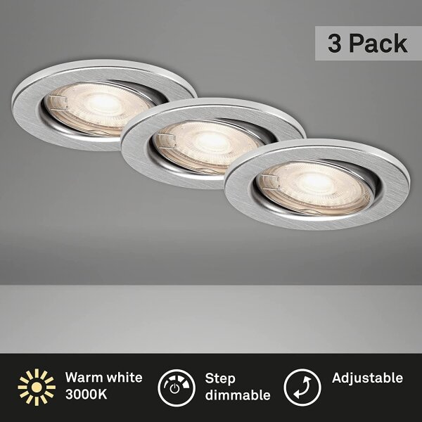 SET 3x corp de iluminat LED dimabil pentru baie Briloner 7149-039 1xGU10/5W/230V IP23
