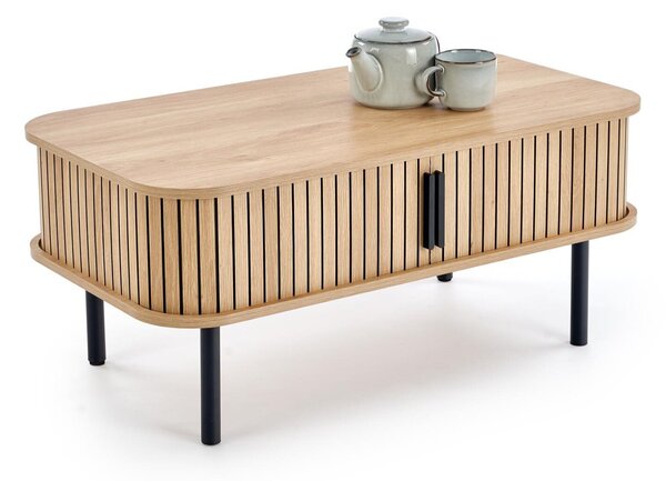 Măsuță de cafea Houston 2037, Maro deschis, Negru, Metal, MDF, 40x50x90cm, 12 kg