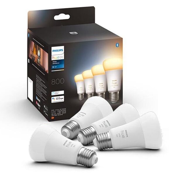 SET 4x bec LED dimabil Philips Hue WHITE AMBIANCE E27/6W/230V 2200-6500K