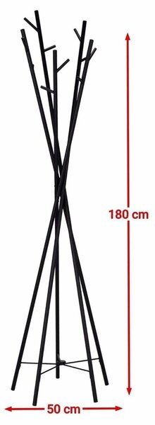 Cuier pom W35, negru, otel, 50x180 cm