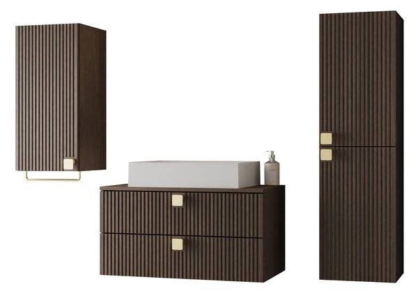 Set baie Gratal I, Nuc închis, MDF, PAL laminat