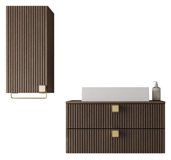 Set baie Gratal IV, Nuc închis, MDF, PAL laminat