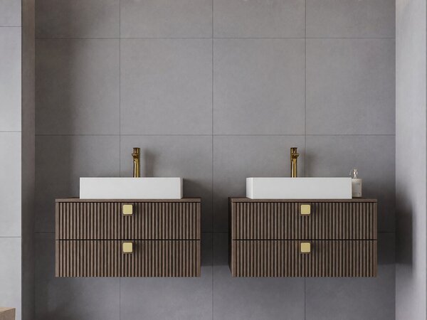Set baie Gratal II, Nuc închis, PAL laminat, MDF, 48 kg