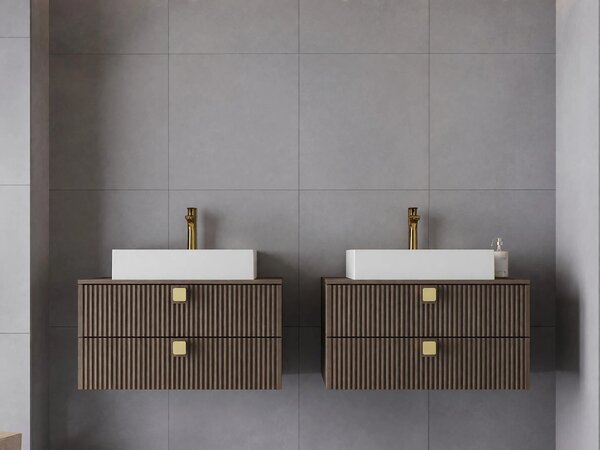 Set baie Gratal II, Nuc închis, MDF, PAL laminat, 76 kg