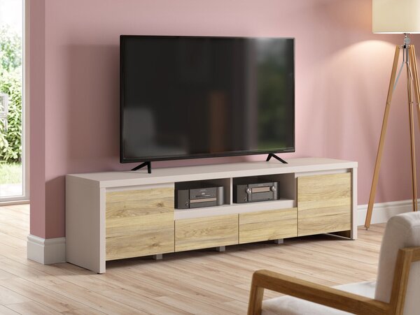 Comodă TV Nolroma 143, Stejar, Cașmir, PAL laminat, 49x182x40cm, 47 kg