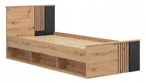 Pat Orlnolu 116, Negru, Stejar artizan, PAL laminat, 86x96x206cm, 49 kg