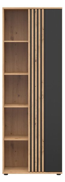 Raft Orlnolu 117, Negru, Stejar artizan, PAL laminat, 195x70x40cm, 60 kg