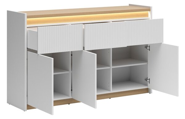 Comodă Etrsalo 100, Gri deschis, Stejar, PAL laminat, 95x154x40cm, 72 kg