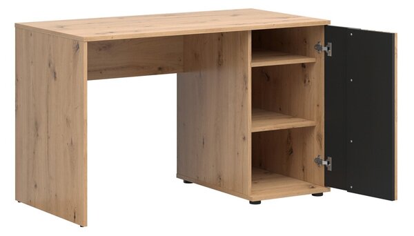 Birou Orlnolu 119, Stejar artizan, Negru, PAL laminat, 75x120x60cm, 41 kg
