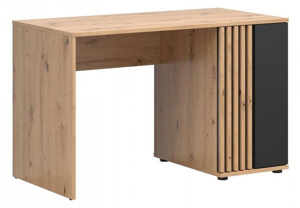 Birou Orlnolu 119, Stejar artizan, Negru, PAL laminat, 75x120x60cm, 41 kg
