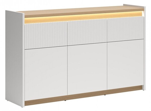 Comodă Etrsalo 100, Gri deschis, Stejar, PAL laminat, 95x154x40cm, 72 kg