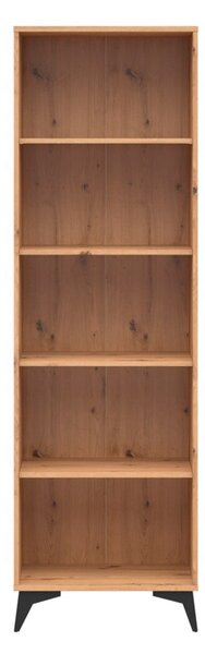 Raft Ludale 115, Stejar artizan, Negru, PAL laminat, 197x60x41cm, 37 kg