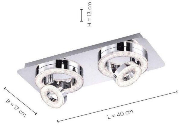 Plafonieră LED TIM 2xLED/2,8W/230V + 2xLED/3,1W Leuchten Direkt 14521-17