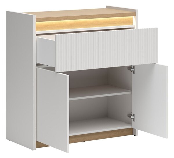 Comodă Etrsalo 105, Stejar, Gri deschis, PAL laminat, 95x90x40cm, 43 kg
