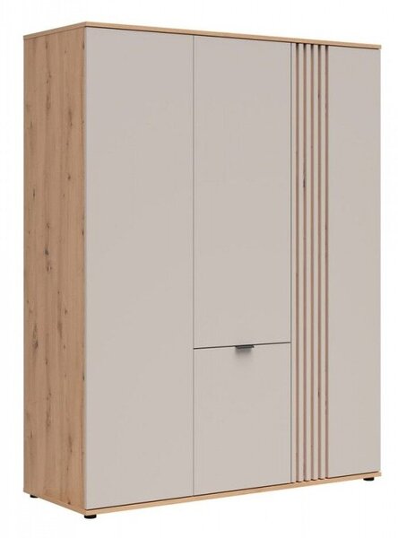 Dulap Venvou 120, Cașmir, Stejar artizan, 195x150x56cm, 130 kg, Uși dulap: Cu balamale, Numărul de rafturi: 6, Numărul de rafturi: 6