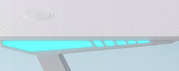 Masă de jocuri cu RGB LED backlight alb Lățime: 60 cm | Lungime: 120 cm