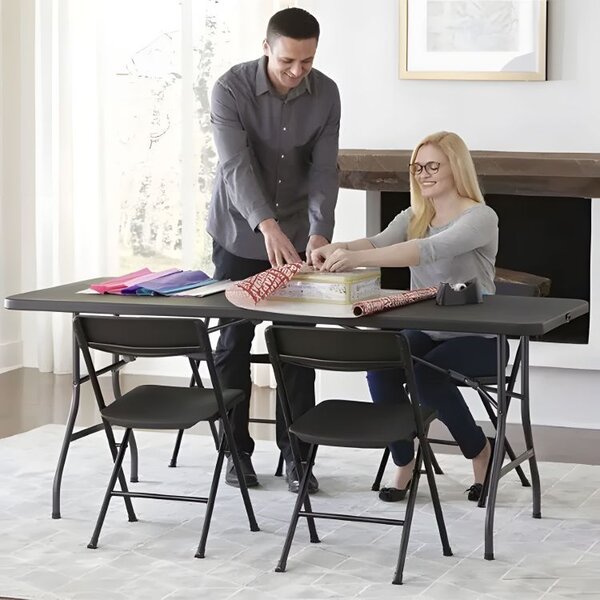 Masă pliantă pentru catering 180 cm - negru