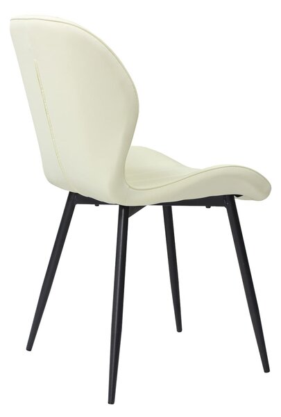 Set masă extensibilă Viena Stejar cu 6 Scaune Piele Topaz Crem