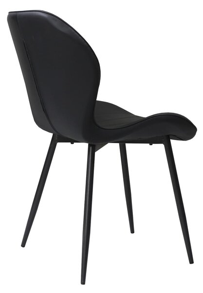 Set masă extensibilă Viena Negru cu 6 Scaune Piele Topaz Negru