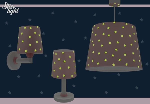 Lustră pentru copii STAR LIGHT 1xE27/60W/230V roz Dalber 82212S