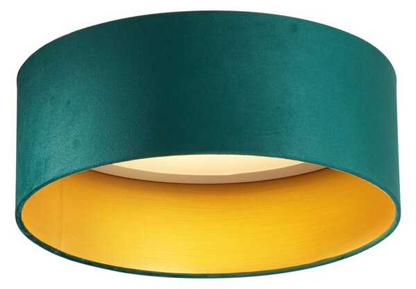 Plafonieră modernă verde catifea 40cm incl. LED cu 3 trepte de intensitate luminoasă - Sue