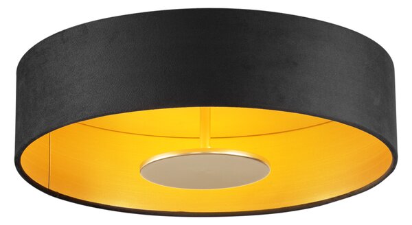 Plafonieră modernă neagră din catifea, inclusiv LED, cu 3 trepte de intensitate luminoasă - Bredow
