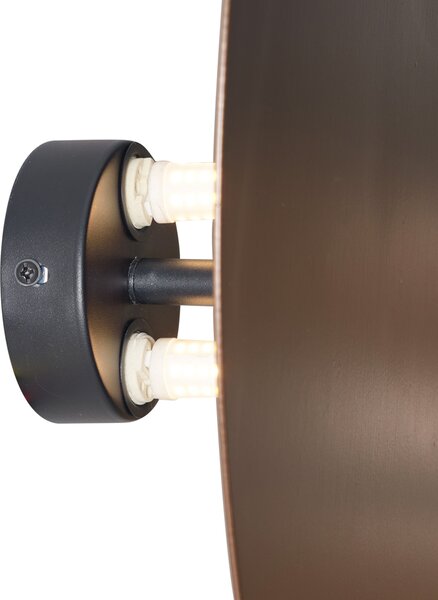 Lampă de perete de design bronz organic 32cm 2 lumini - Pulley