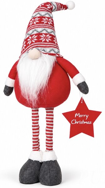 Figurina decorativa de Craciun cu picioare extensibile, 55-70 cm, rosu