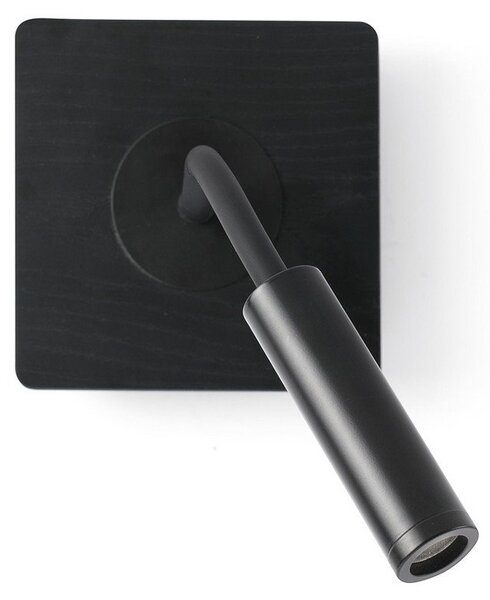 FARO BARCELONA Aplică de perete cu LED Mood, negru, lemn, metal, proiecție 33 cm, Negru, Camera de zi / sufragerie, Lemn, Modern