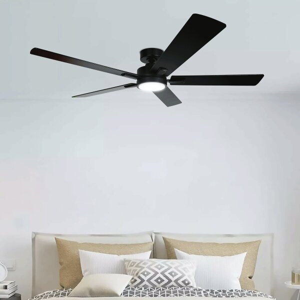 Ventilator LED dimabil de tavan Aigostar LED/20W/230V 2700-6500K 132 cm maro + telecomandă