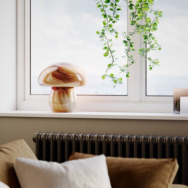 Lampă de masă By Rydéns, Mira Mushroom, Maro / Rugină, Camera de zi, Sticlă