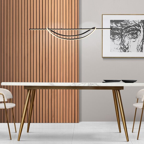 Milagro Lighting Lampă suspendată LED Ambar, metal, negru, 4.000 K, Negru, Camera de zi / sufragerie, Metal, Modern