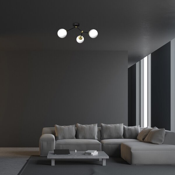 Lustră aplicată JOY 3xE14/40W/230V neagră/aurie