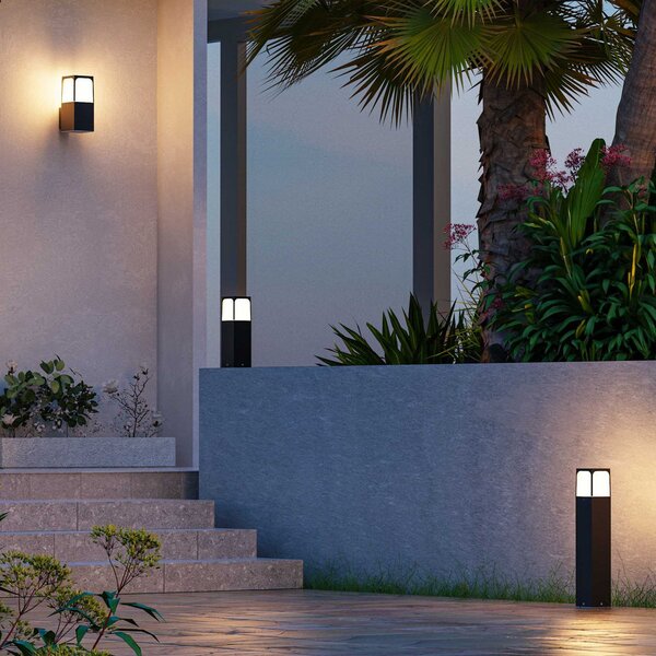 Forlight Lampă de perete pentru exterior Veta, negru, aluminiu, lățime 9 cm, reglabil, Negru, Aluminiu, Modern