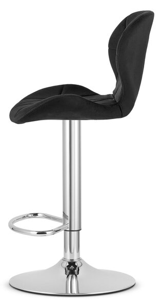 Scaun de bar negru WEST VELVET