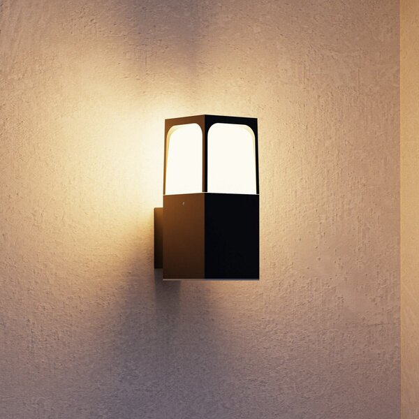 Forlight Lampă de perete pentru exterior Veta, negru, aluminiu, lățime 9 cm, reglabil, Negru, Aluminiu, Modern