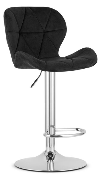 Scaun de bar negru WEST VELVET