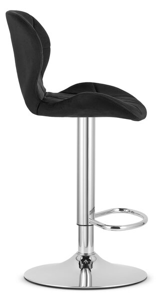 Scaun de bar negru WEST VELVET
