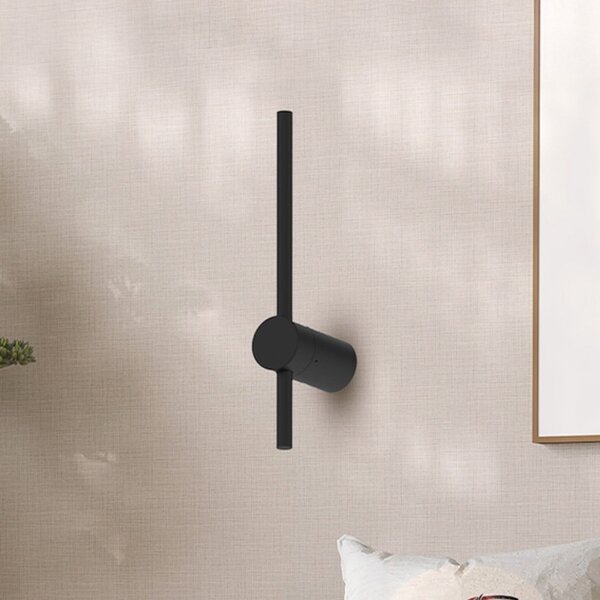 Milagro Lighting Aplică de perete LED Swing, înălțime 30 cm, CCT, metal, negru, Negru, Camera de zi / sufragerie, Metal, Modern