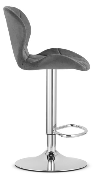 Scaun de bar gri WEST VELVET