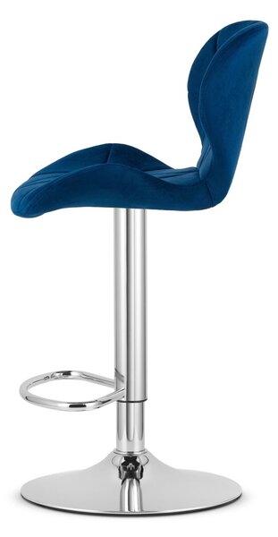 Scaun de bar albastru WEST VELVET